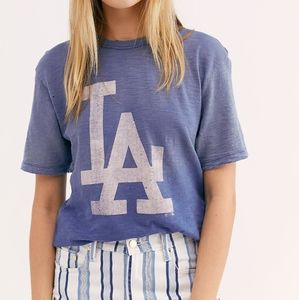 Free People '47 Brand Distressed LA Dodgers Tee